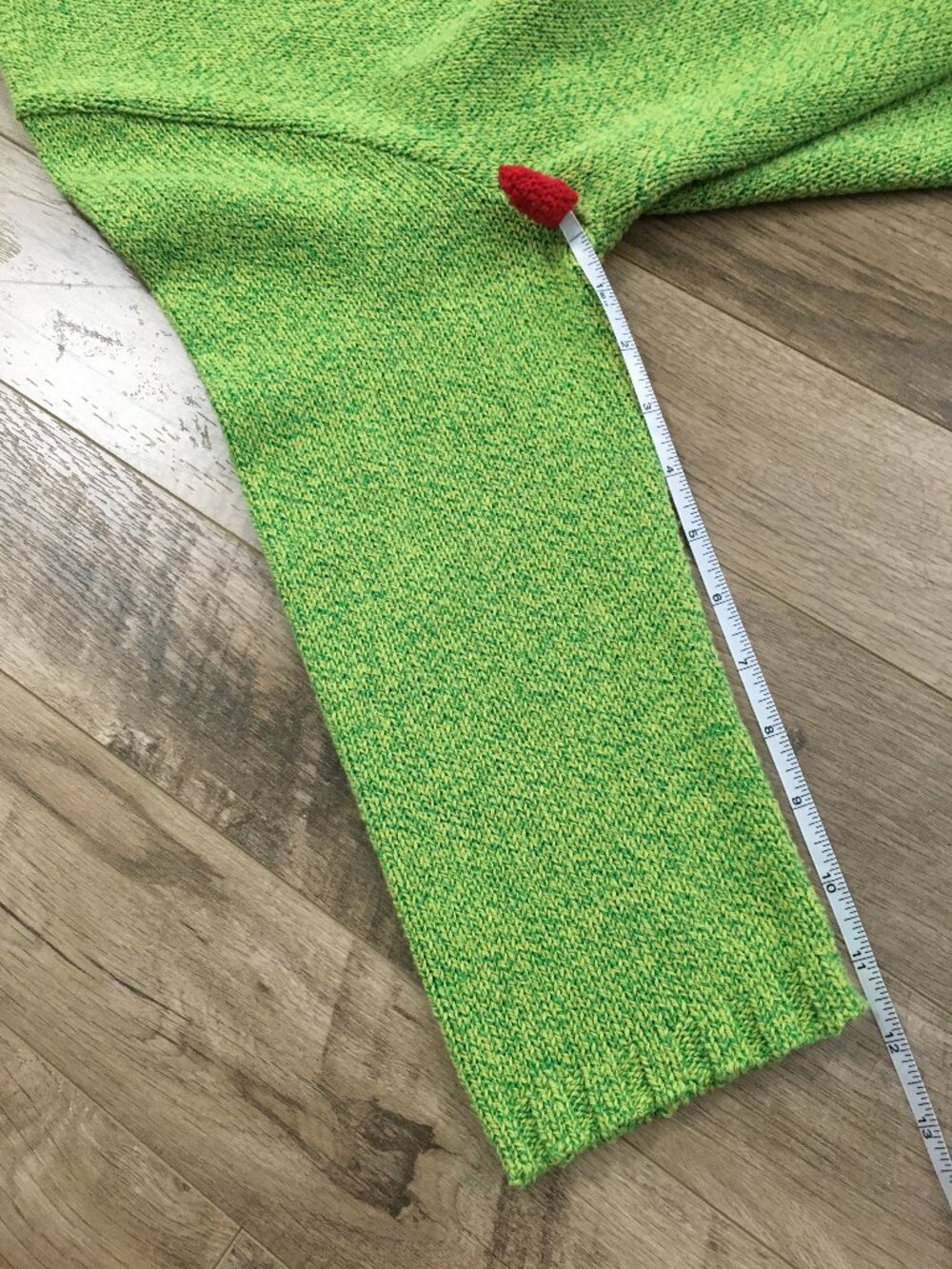 Vintage 90s Parkhurst Lime Green Knit Stitchwork Cotton Blend Sweater L - Picture 16 of 16